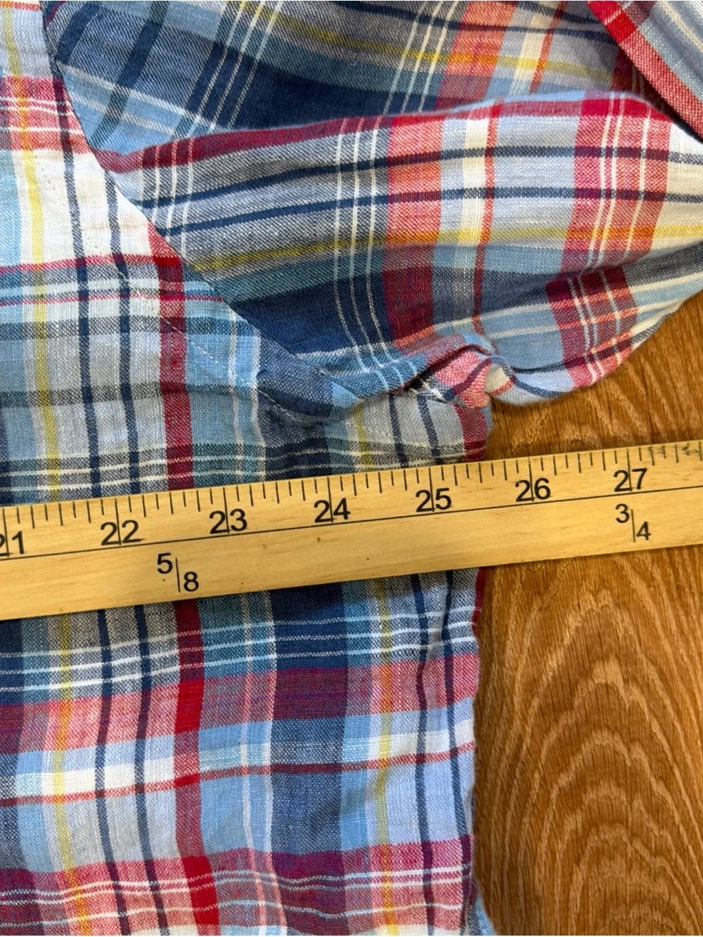Polo Ralph Lauren 100% Linen Shirt Mens 2XL Plaid Long Sleeve Button Down Casual